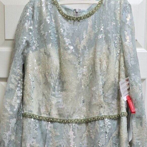NEW Mac Duggal Dress Gown 12460 Cocktail Formal Embellished Mesh Blue‎ - Picture 8 of 9